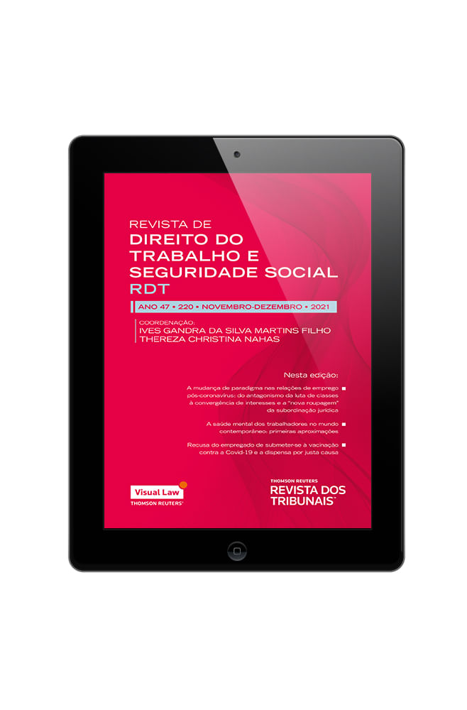 Tablet com fundo de tela vermelha com o título “Revista de Análise Econômica do Direito” RAED-2, com nome dos coordenadores em branco.