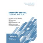 Capa de “Execução Efetiva - Coleção Liebman”, com fundo branco, formas geométricas na cor azul, título e nomes dos envolvidos.