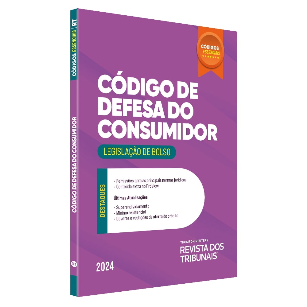 Códigos Essenciais Rt Código De Defesa Do Consumidor Legislação De Bolso Volume 1 1ª Edição 4998